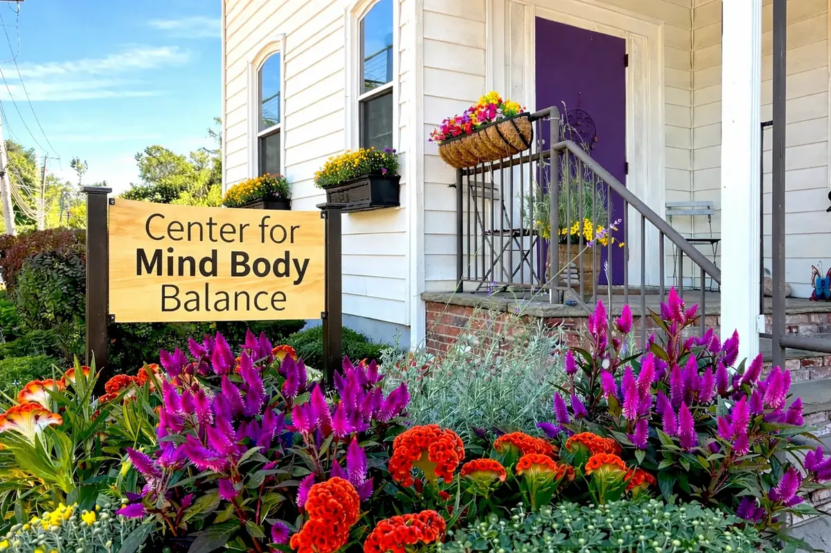 Welcoming entrance to the Center for Mind Body Balance in Saddle River NJ for sound healing
