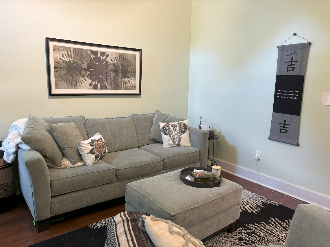 Therapy room in Center for Mind Body Balance, showcasing the beauty of our 200 year old building