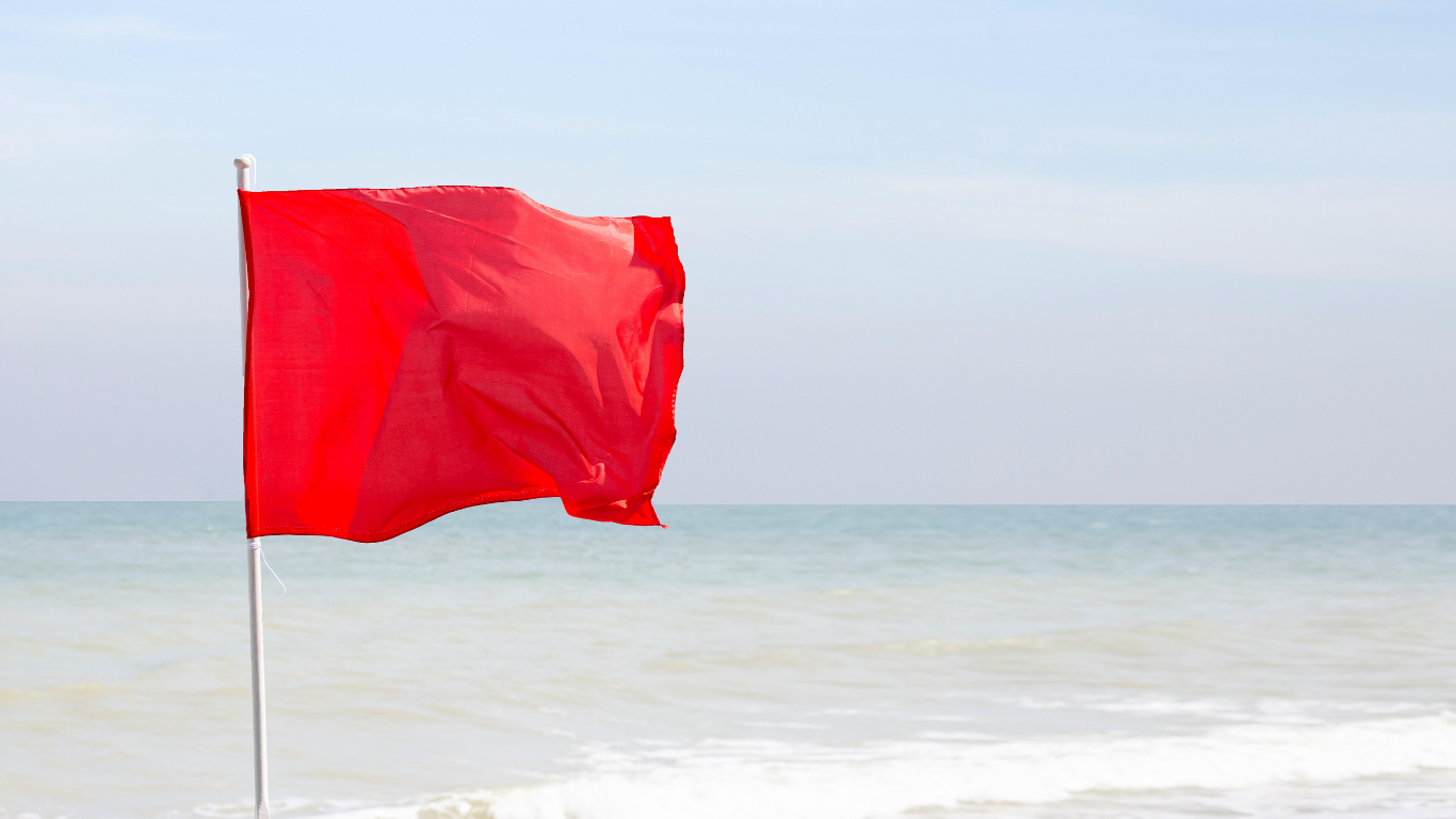 Red flag warning indicators on a due diligence checklist for a foreign business partner review